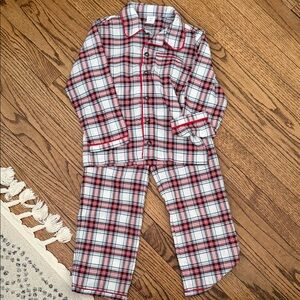 Janie and Jack Red and Black Plaid Kids Pajama Set